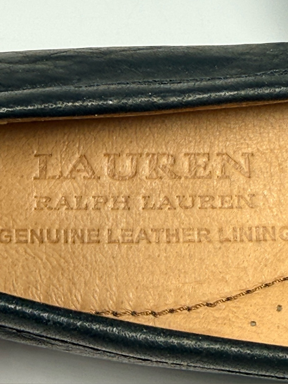 LAUREN Ralph Lauren Carley Black Leather Slip on Loafer NWOB 9B - Picture 3 of 6